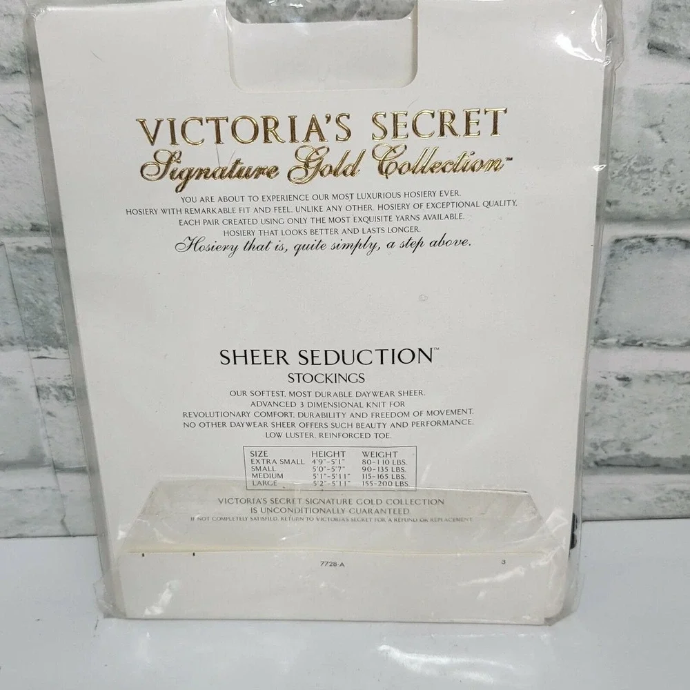 Vintage Victorias‎ Secret Signature Gold Sheer Seduction Stockings Black XS